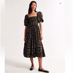 Abercrombie & Fitch Emerson bow print midi dress